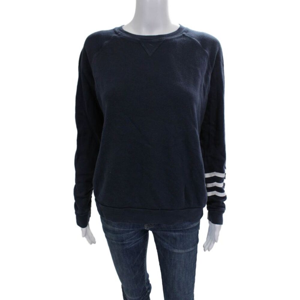 SOL ANGELES Womens Blue Striped Pullover Crew Neck Long Sleeve Size S